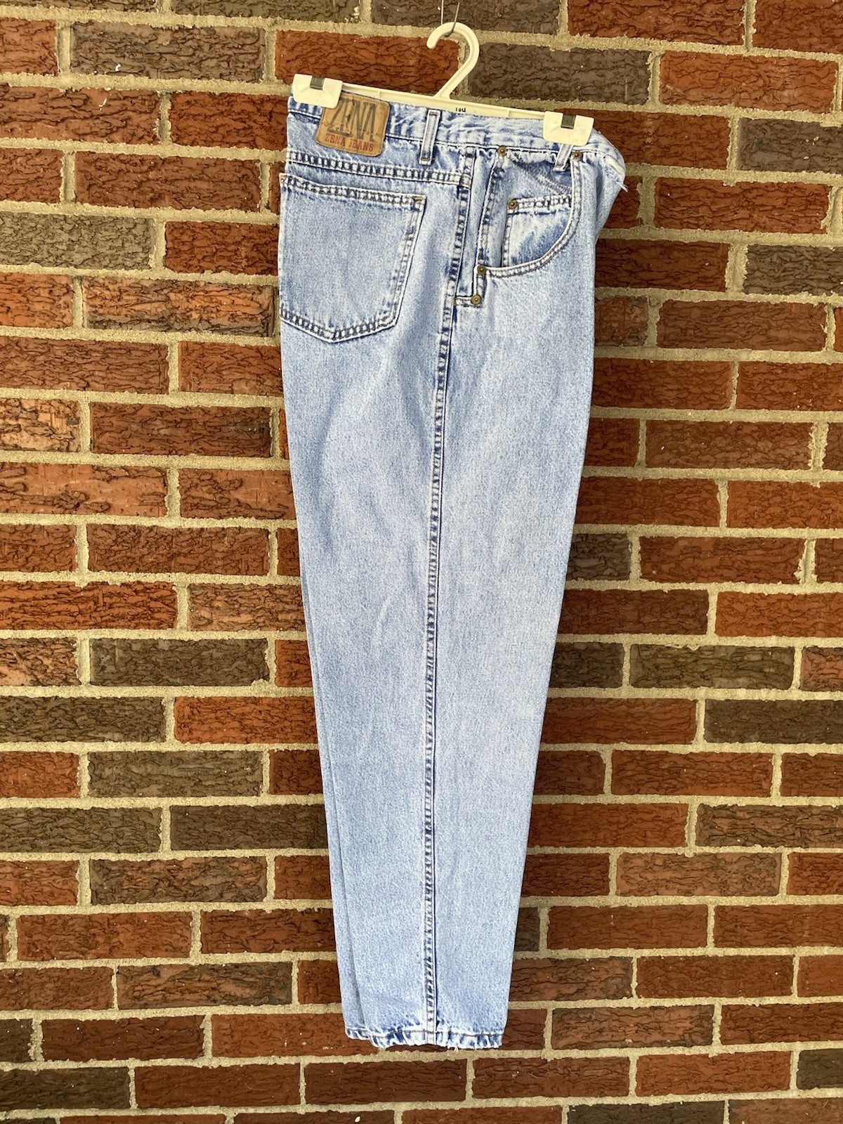 Vintage Zena 90s Y2K High Waist Denim Distressed Tapered Blue Mom Jeans 26 Waist