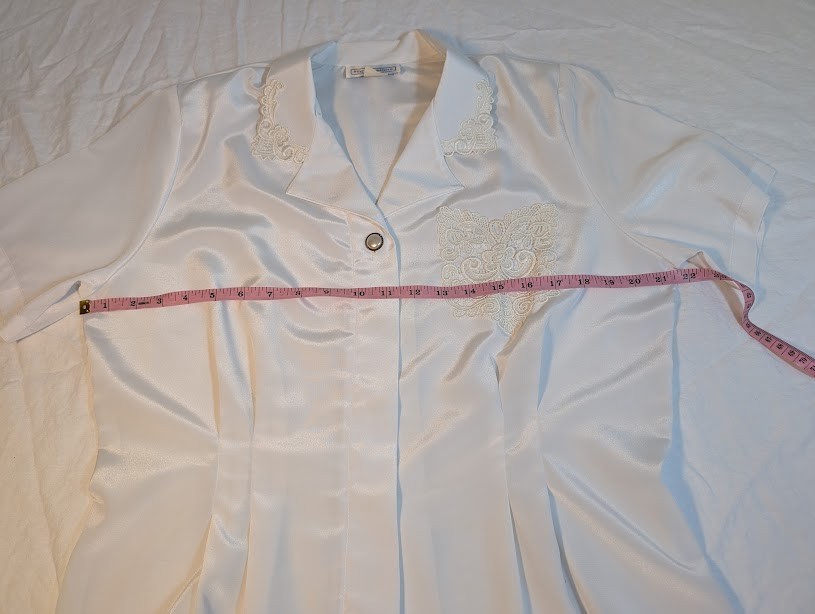VTG Impressions of California women’s size 16 silky embellished blouse USA I9