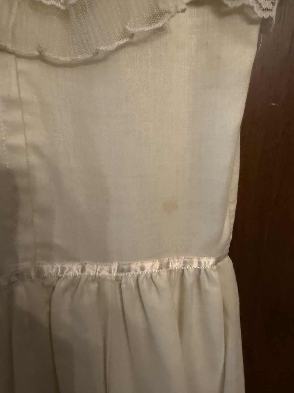 Vintage Gunne Sax by Jessica Cream Lace Maxi Dress Ruffle Prairie 1970s