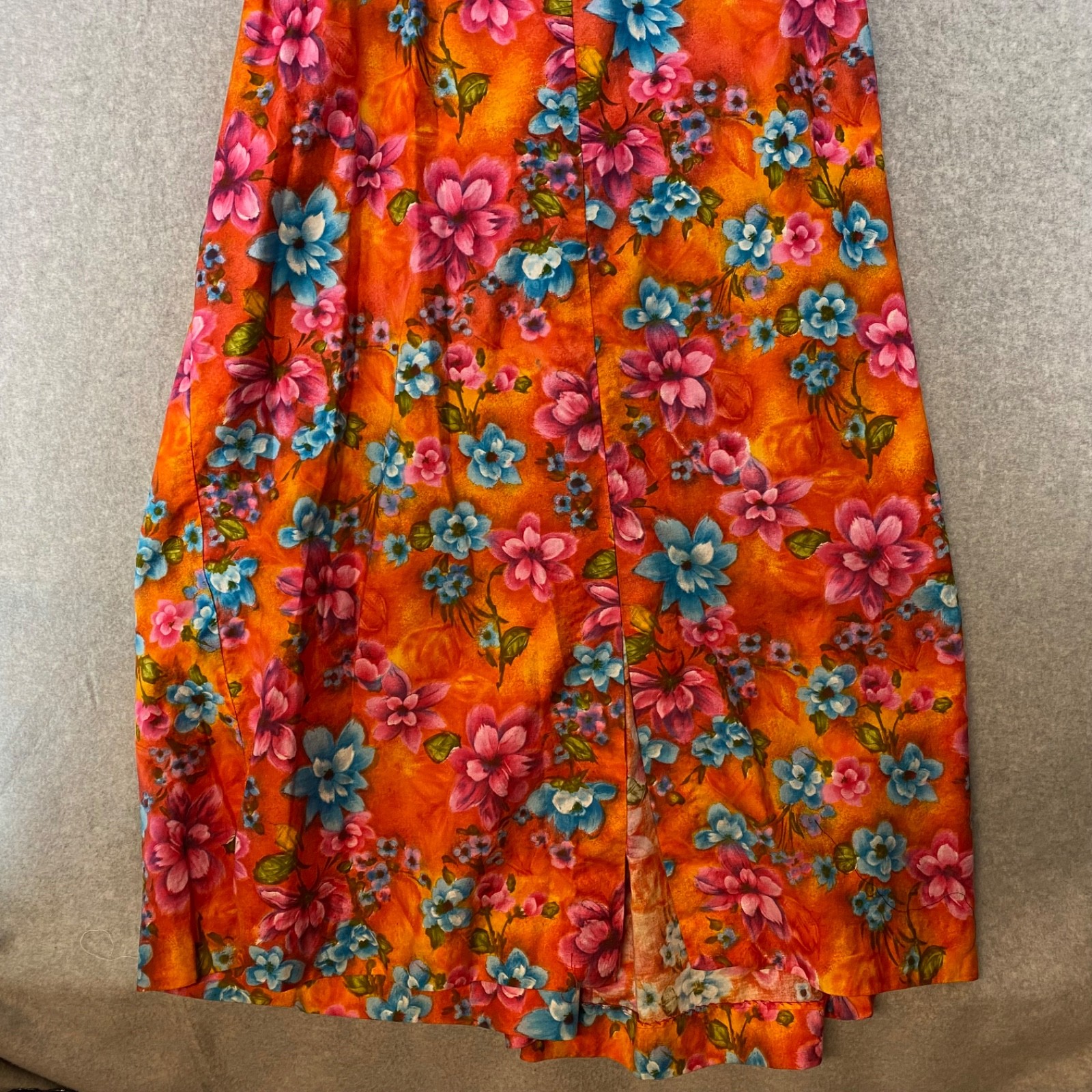 1960s Alice Polynesian Fashions Floral Hawaiian Retro Mod Resort Maxi Waterfall
