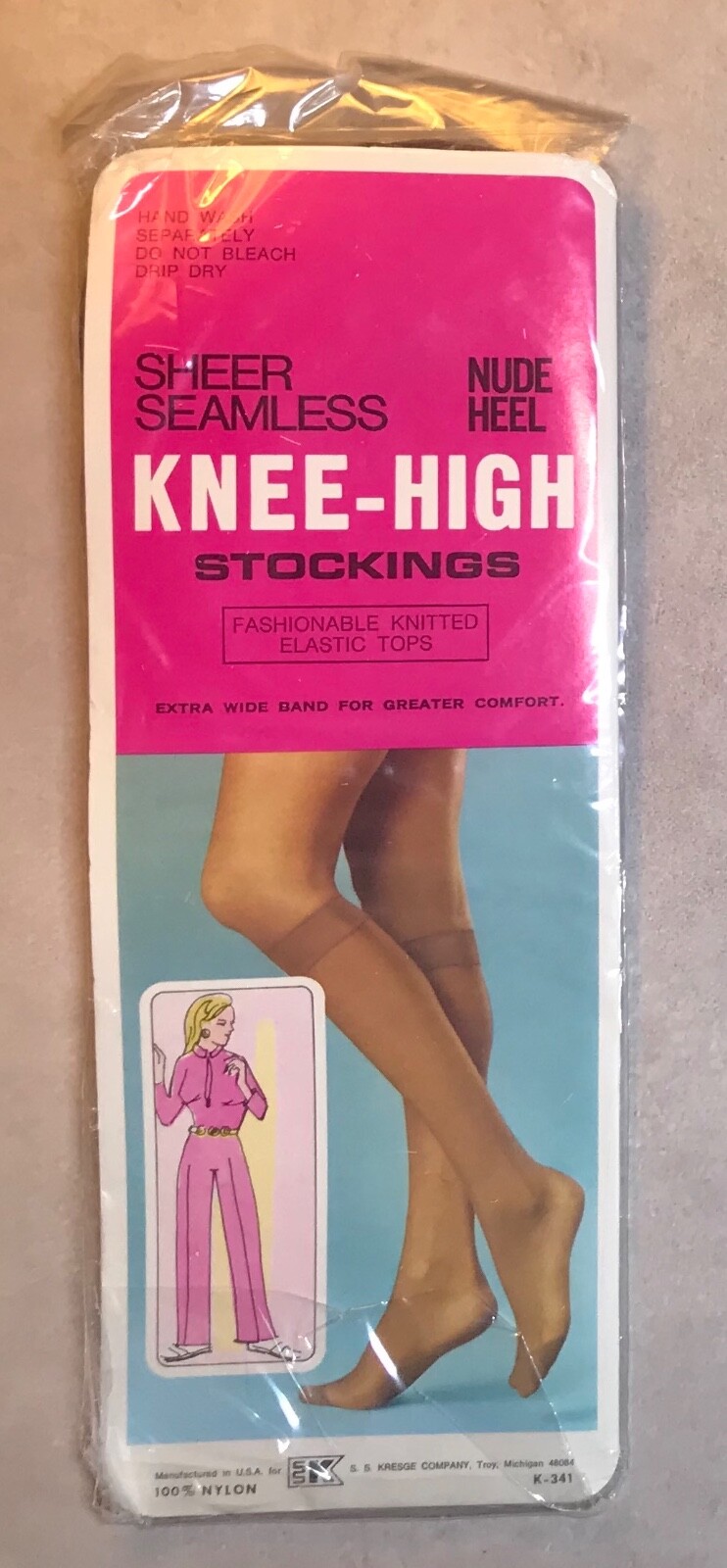 Vintage NOS K-Mart Sheer Knee Hi’s NIP Nude Heel 8½-11 women stockings Misttone