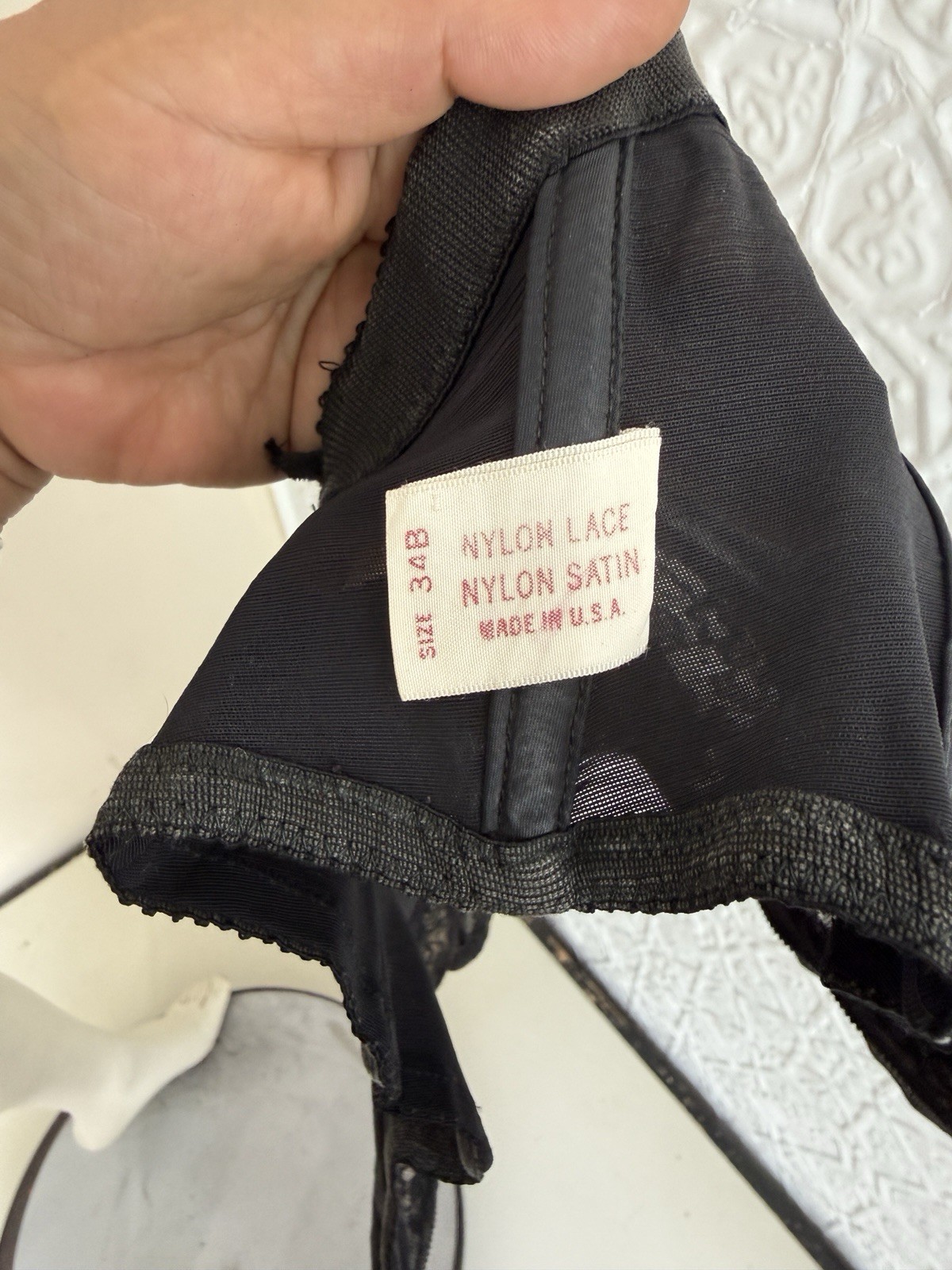 vintage Lady Marlene Corset Bra Top Strapless Bustier lace 1950s Black 34 B