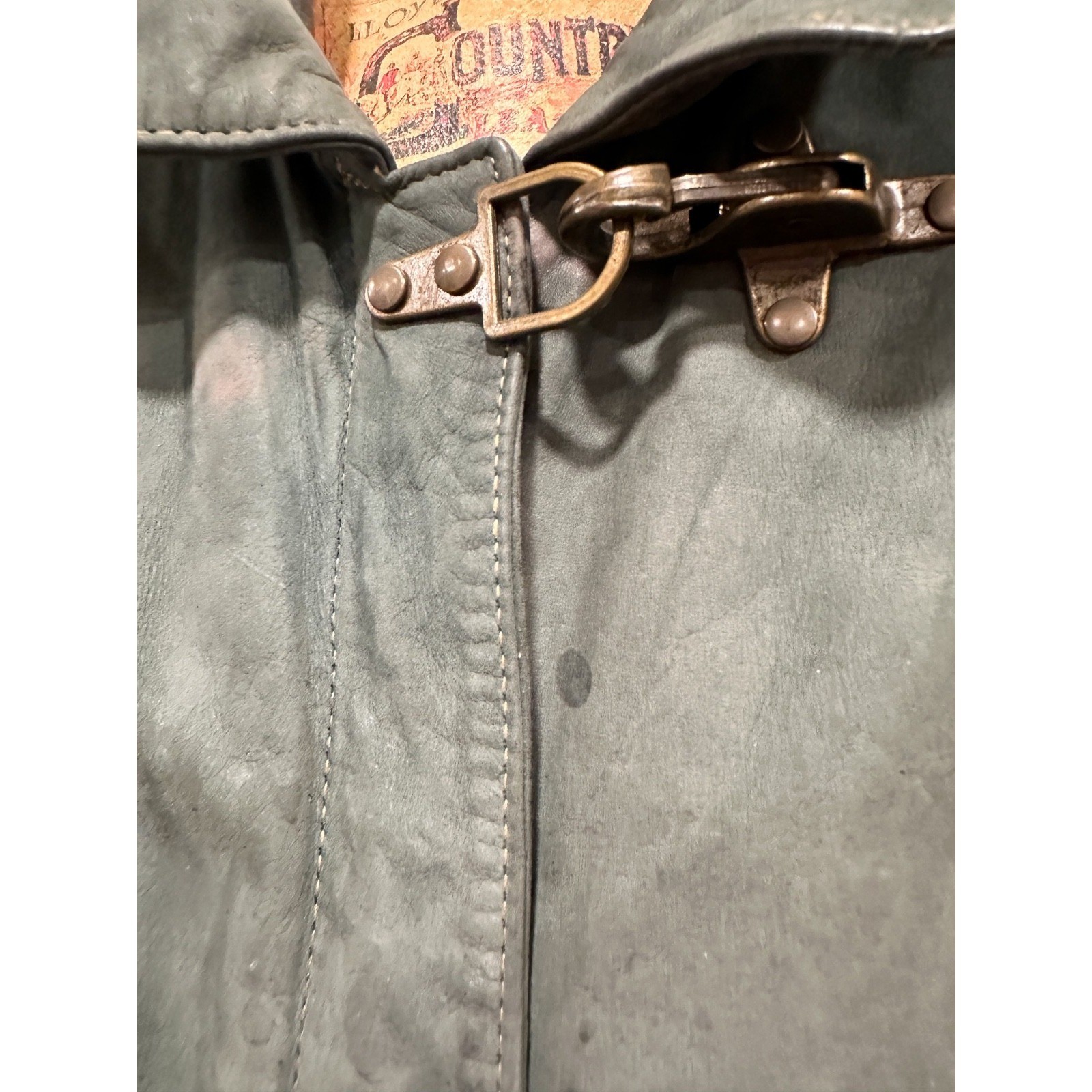 Vintage Lloyd Elliot Country Club Leather Jacket Green Womens M