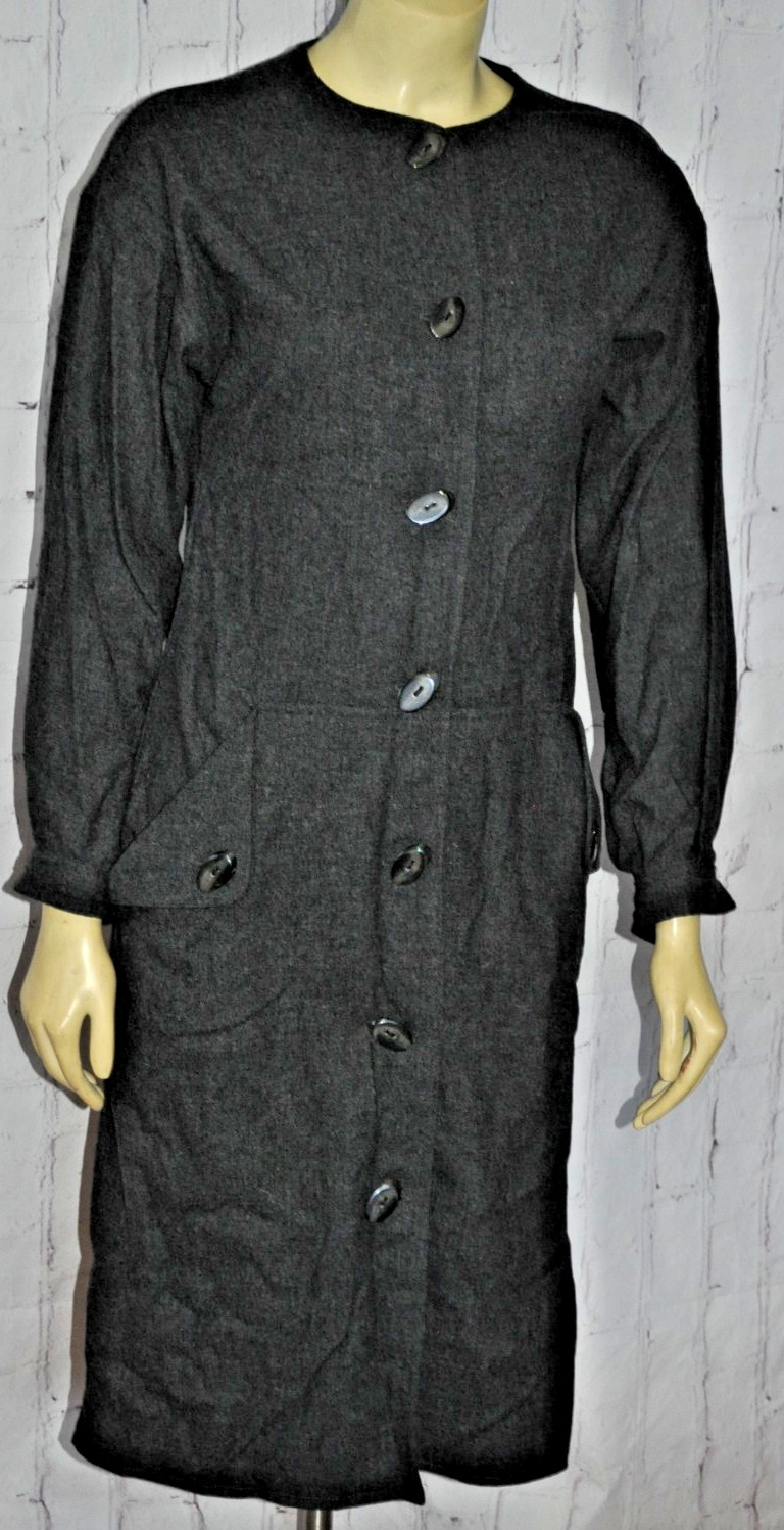 Vintage GEOFFREY BEENE Gray Shirt dress size 6 I magnin