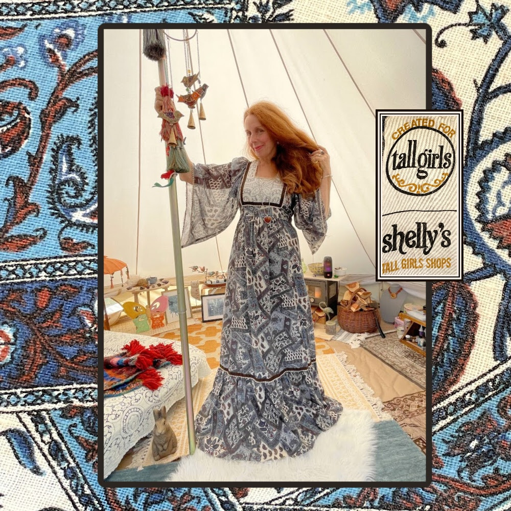 ~HIPPIE PATCHWORK PAISLEY MAXI LENGTH BOHEMIAN DRESS by SHELLY’S TALL GIRLS M/L~