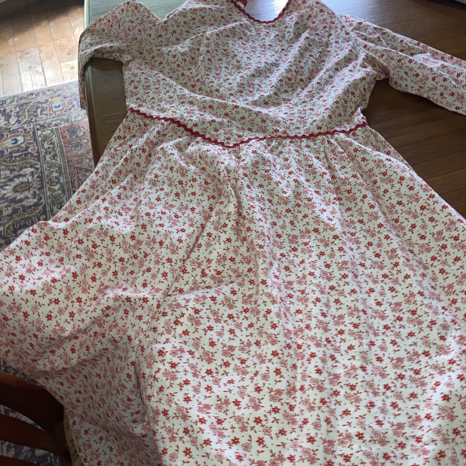 vintage custom made country dress, chintz, fits XL