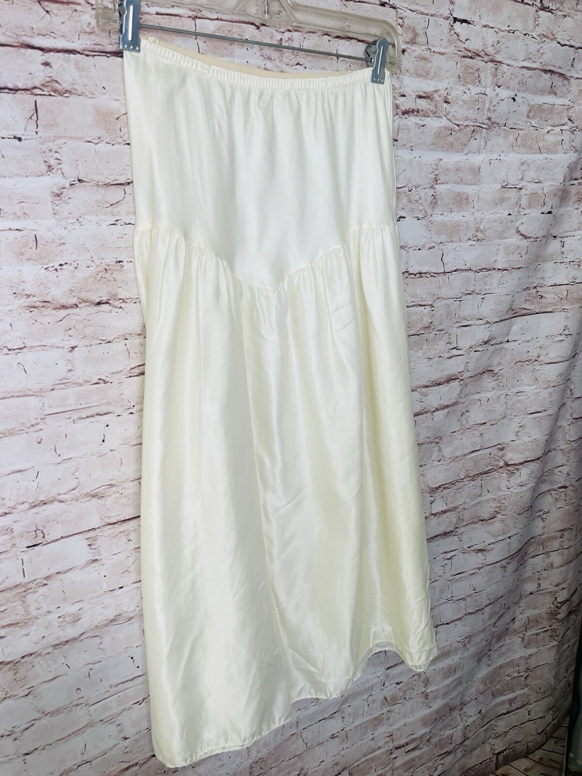 Vintage Half Slip Ivory Boho Western Princess Style Lingerie Satin Nylon Sz M