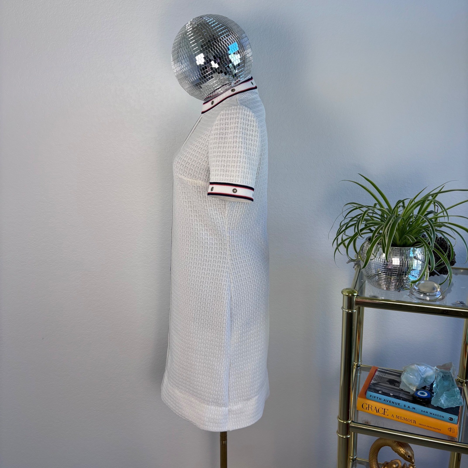Vintage 60s Tannel Knits Trevira Era Mod Shift Dress | White, Small ILGWU TWA