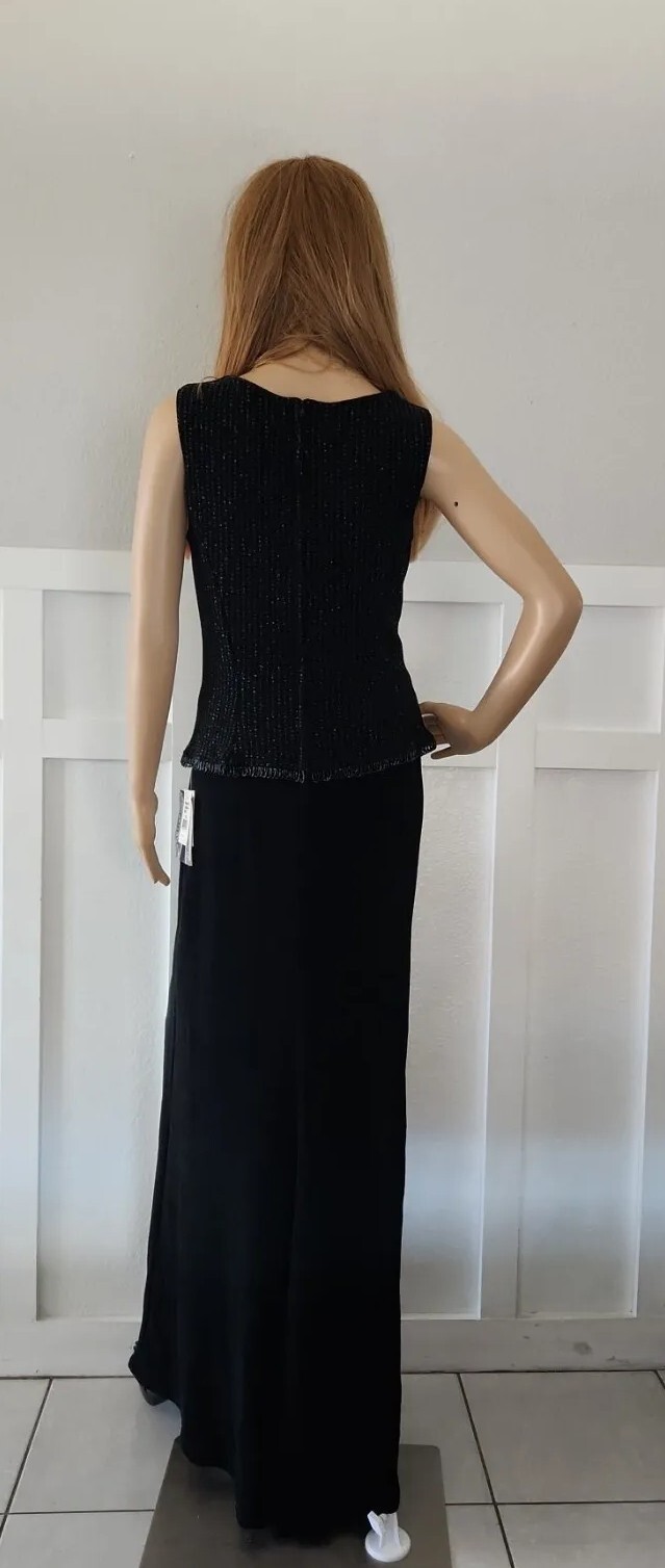 Vintage Scott Mcclintock Black Maxi Sleeveless Dress Size 10 Used