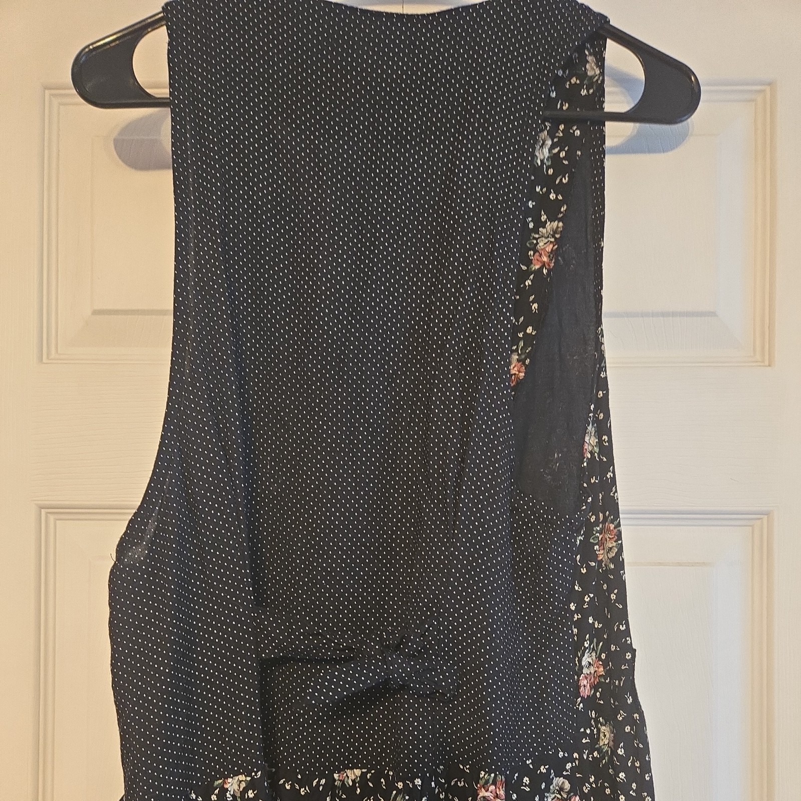 Vtg Dawn Joy Fashions Dress Boho Cottagore Floral Sleeveless Maxi Buttons collar