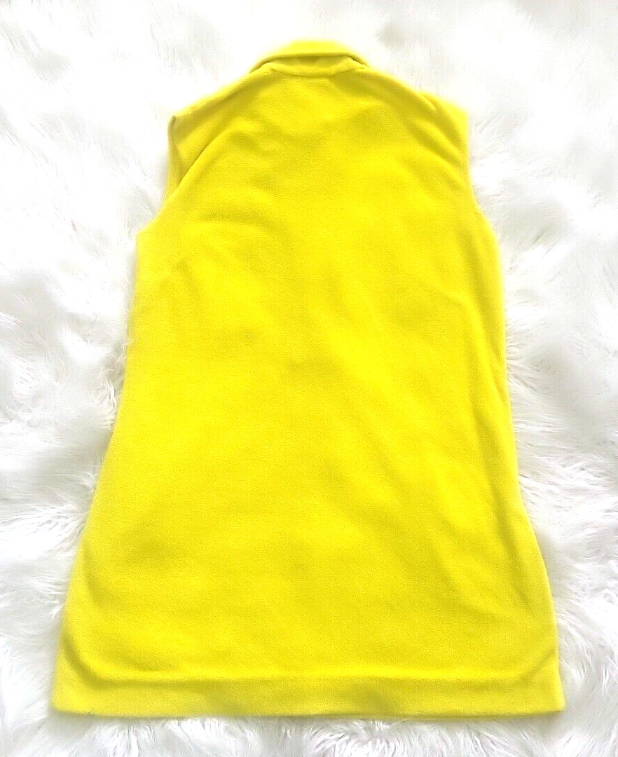 VTG 60s 70s Terry Cloth DeWeese Design Swim Coverup Dress Zip Size L Yellow Mod