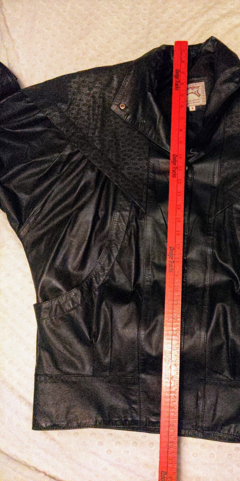 Glampier Womens Leather 80s Jacket Leopard Print Black Small Bomber Biker Rocker