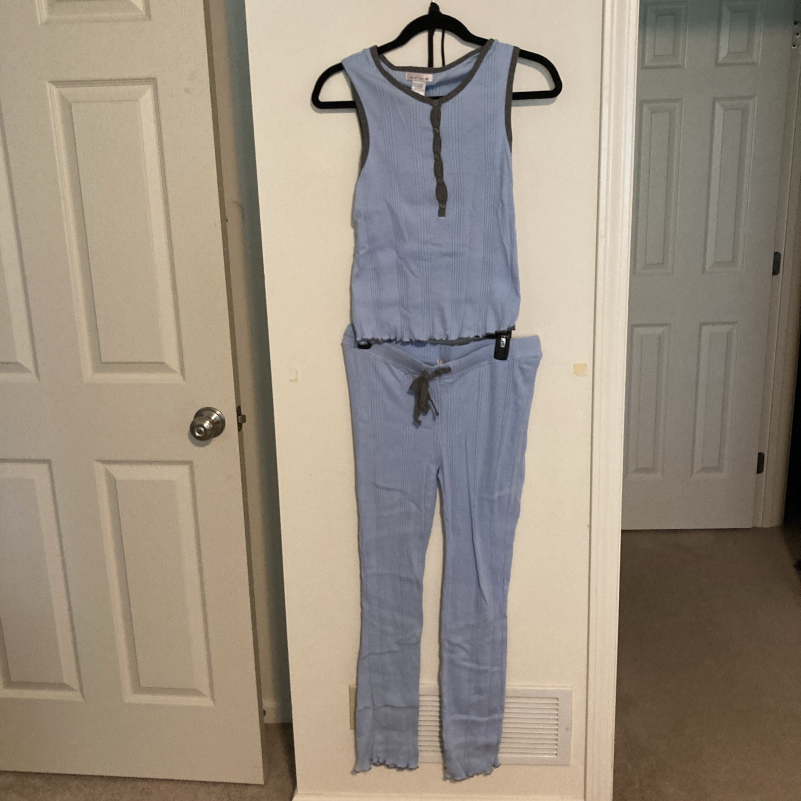 Vintage 1990s Cruz Pajama Set Pants and Top Blue Sz Small 100% Cotton Never Worn