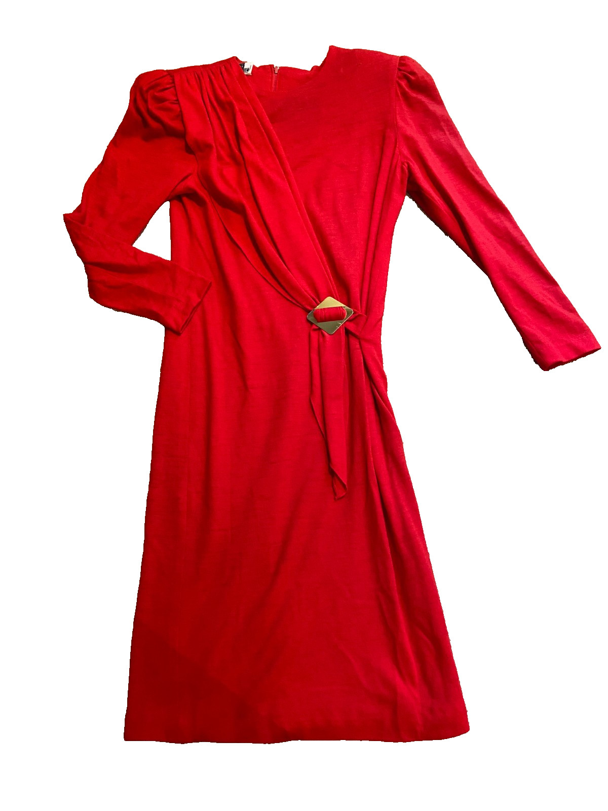 Vintage ACT 1 USA 80s M/10 Red Dress Art Deco Miami Claire Huxtable Dynasty