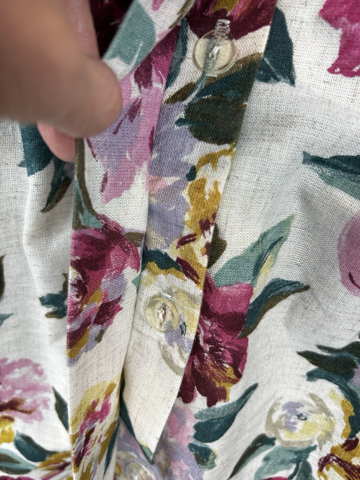 Vtg 80s Dress Womens 12 Floral Union Label Cotton Cottage Core Tea