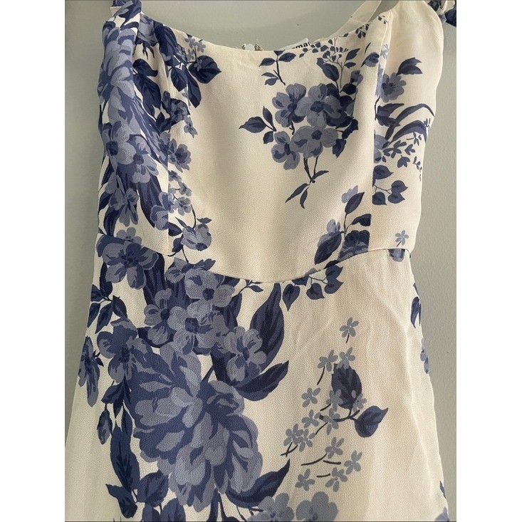 Reformation Mini Dress Viscose Floral Tie Strap Size 0 Summer Guest