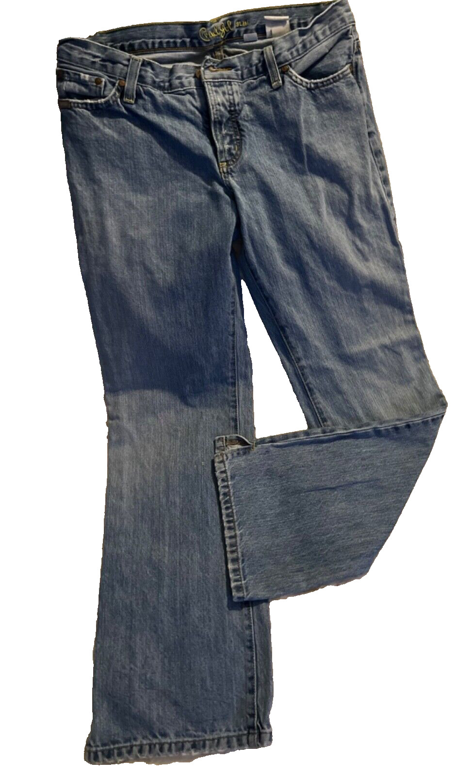 VTG CRUEL GIRL GURL Jeans Boho Y2K Hippie SZ 9 Slim Button Fly Blue Denim *