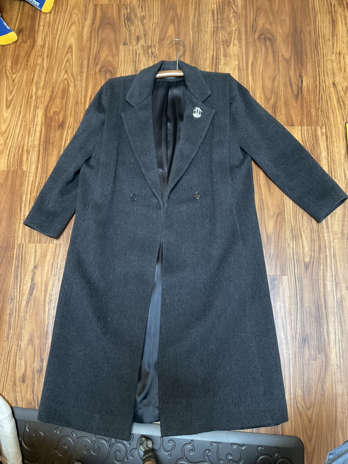 Vintage 80’s over coat winter jacket cashmere wool blend Women’s Black USA Union