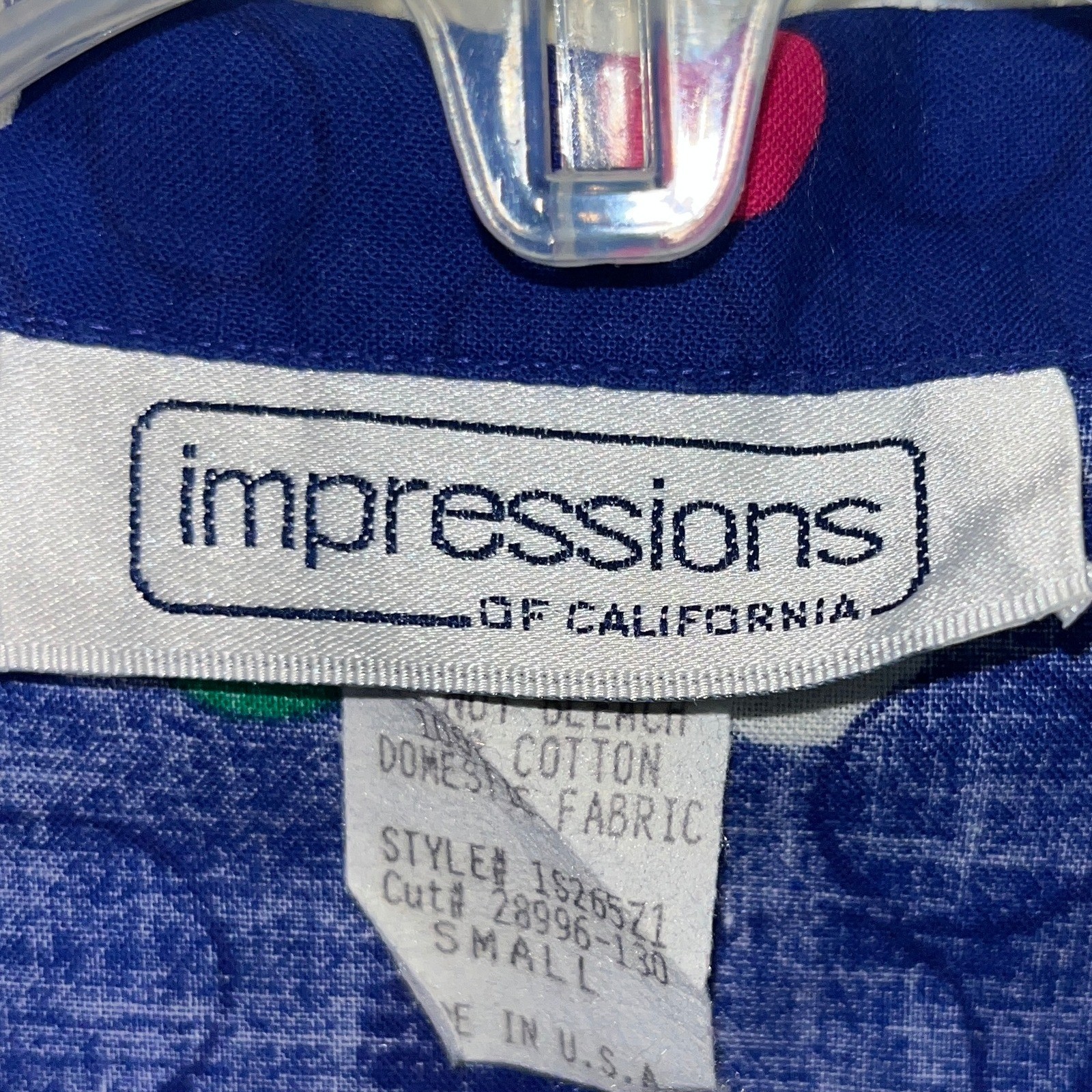 Women’s Vintage Impressions of California Blue Polka Dot Button Up Shirt Small