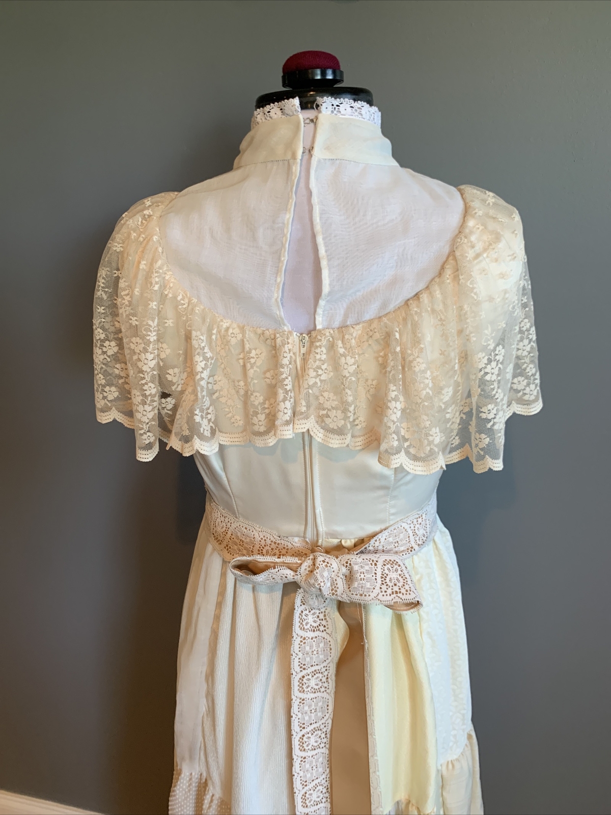 Vintage Country Elegance Patchwork Lace Cottagecore Boho Wedding Dress