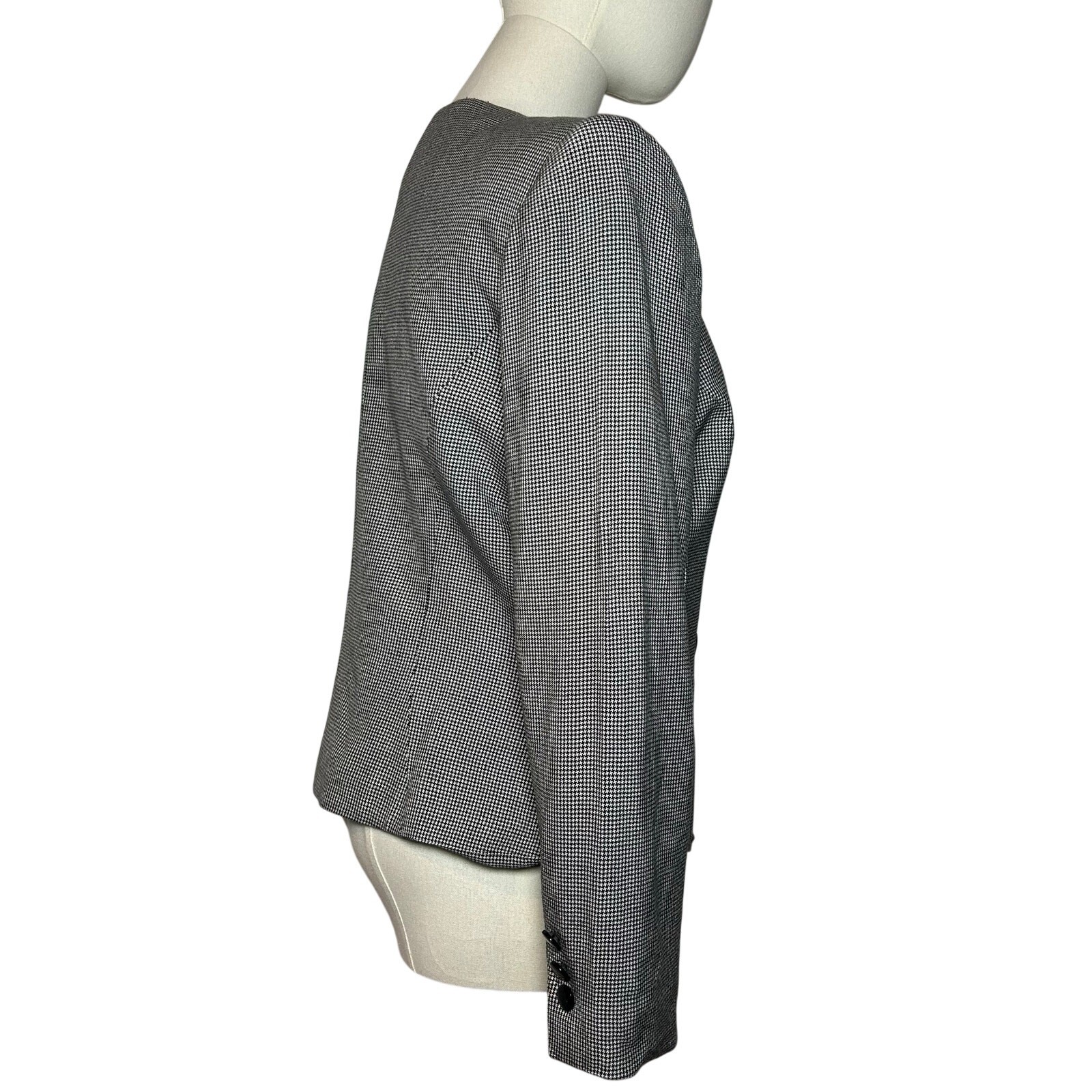 VTG 80s Gray Power Blazer Petite 8 Dark Academia Preppy Minimalism Office Siren