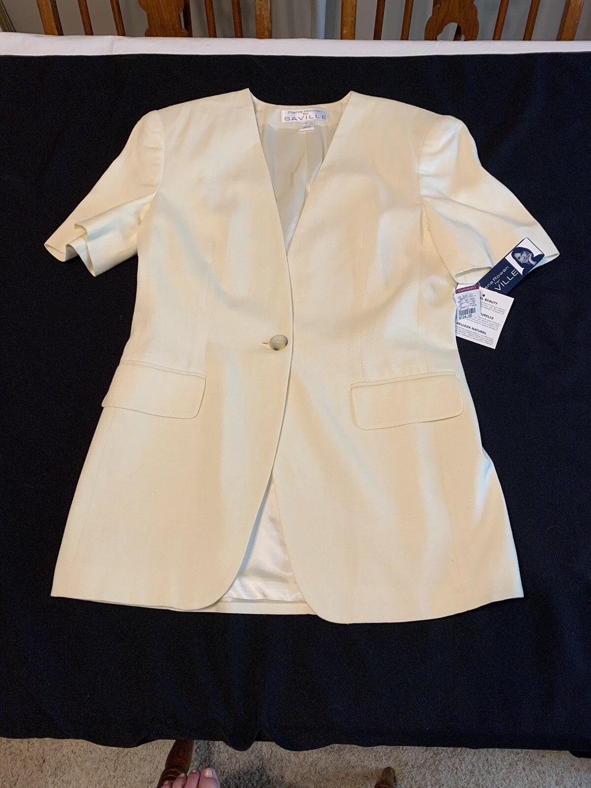 Rena Rowan SAVILLE GARDEN PARTY Short Sleeve Blazer Jacket Ladies S-8 Yellow NOS
