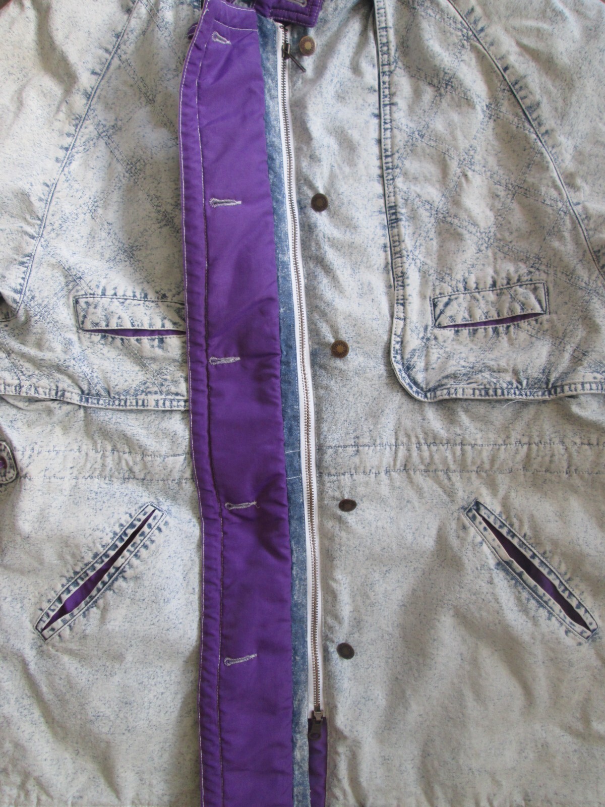 Vintage Northwest Blue Company Medium Jacket Denim Acid Wash 80s Long Quilted