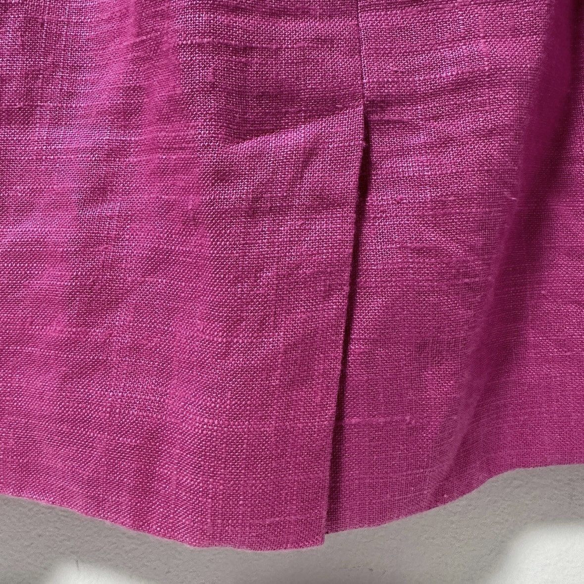 Vintage 80s Santa Fe Bright Pink Midi Dress Gold Embroidery Linen Women’s Sz 8