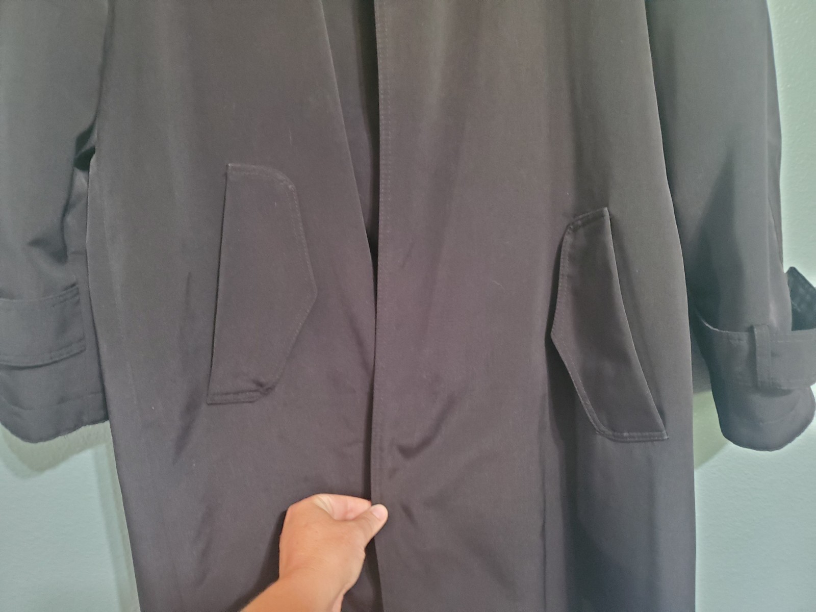 Fleet Street Size 10 Ladies Vintage Rain Wear Black Trench Coat