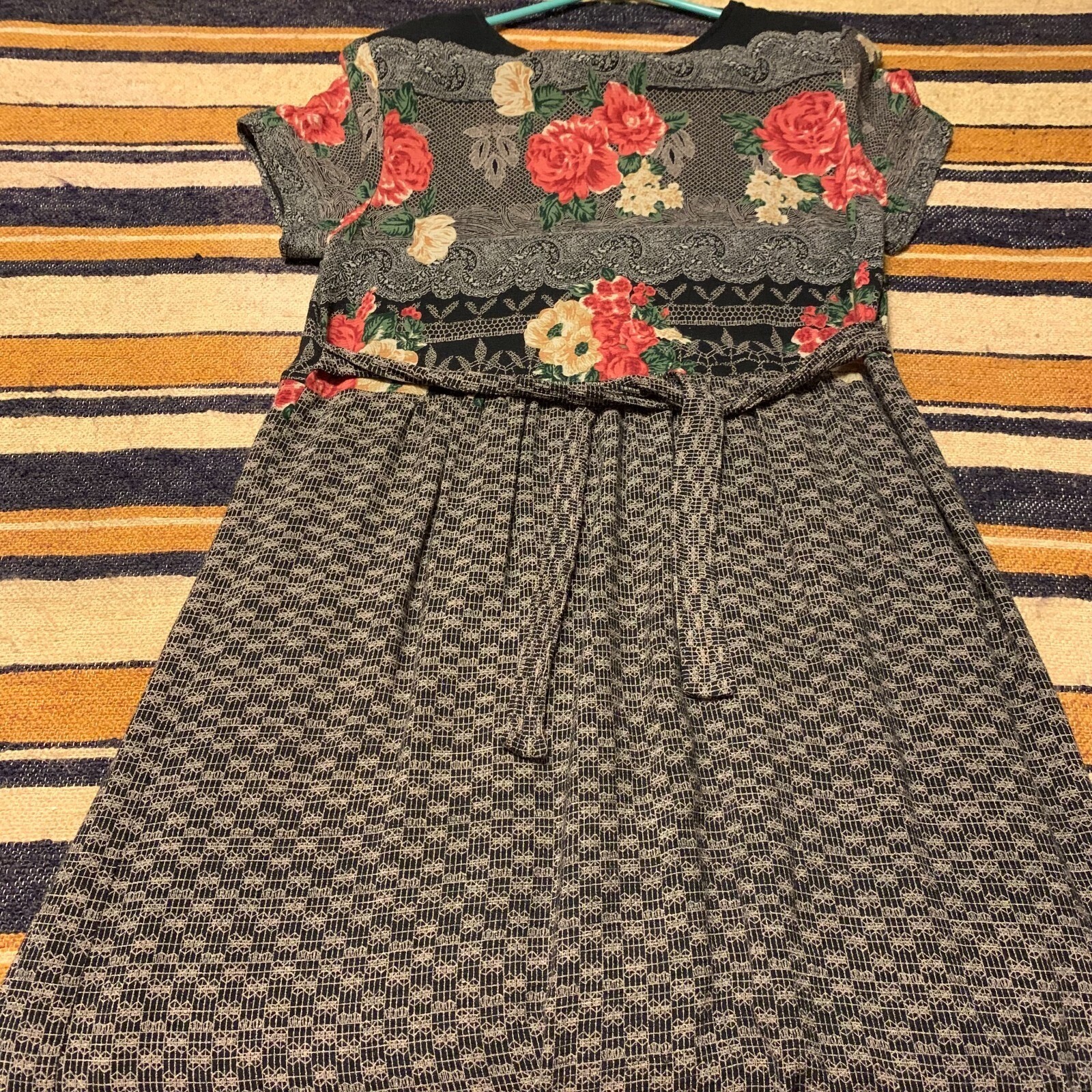 Maxi Dress 8 VTG 90s Floral Mixed Print Grunge Garden Party Floral Modest