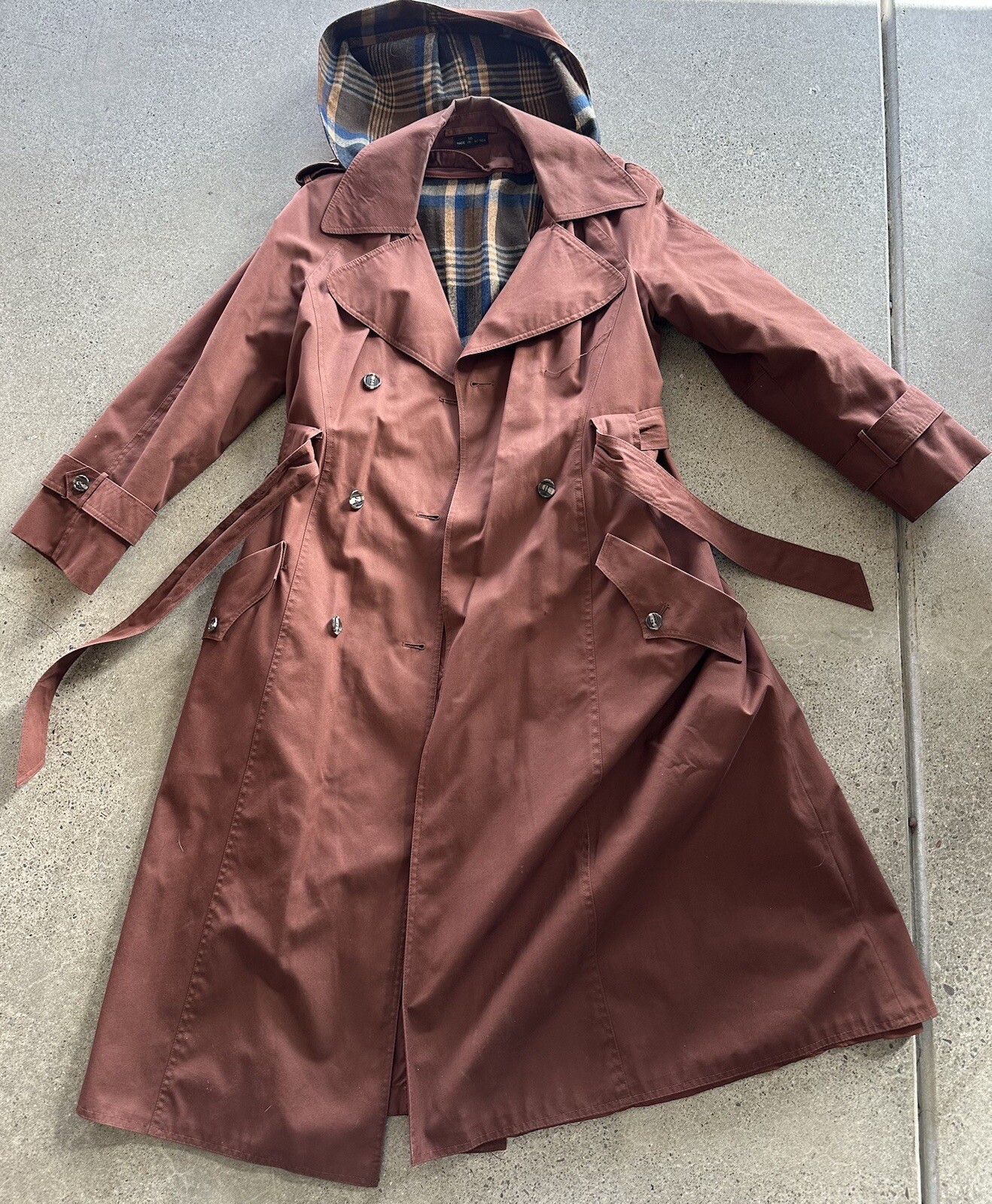 Vintage Hampton Court Imported Rainwear All Weather Coat w Hood & Liner Size 10