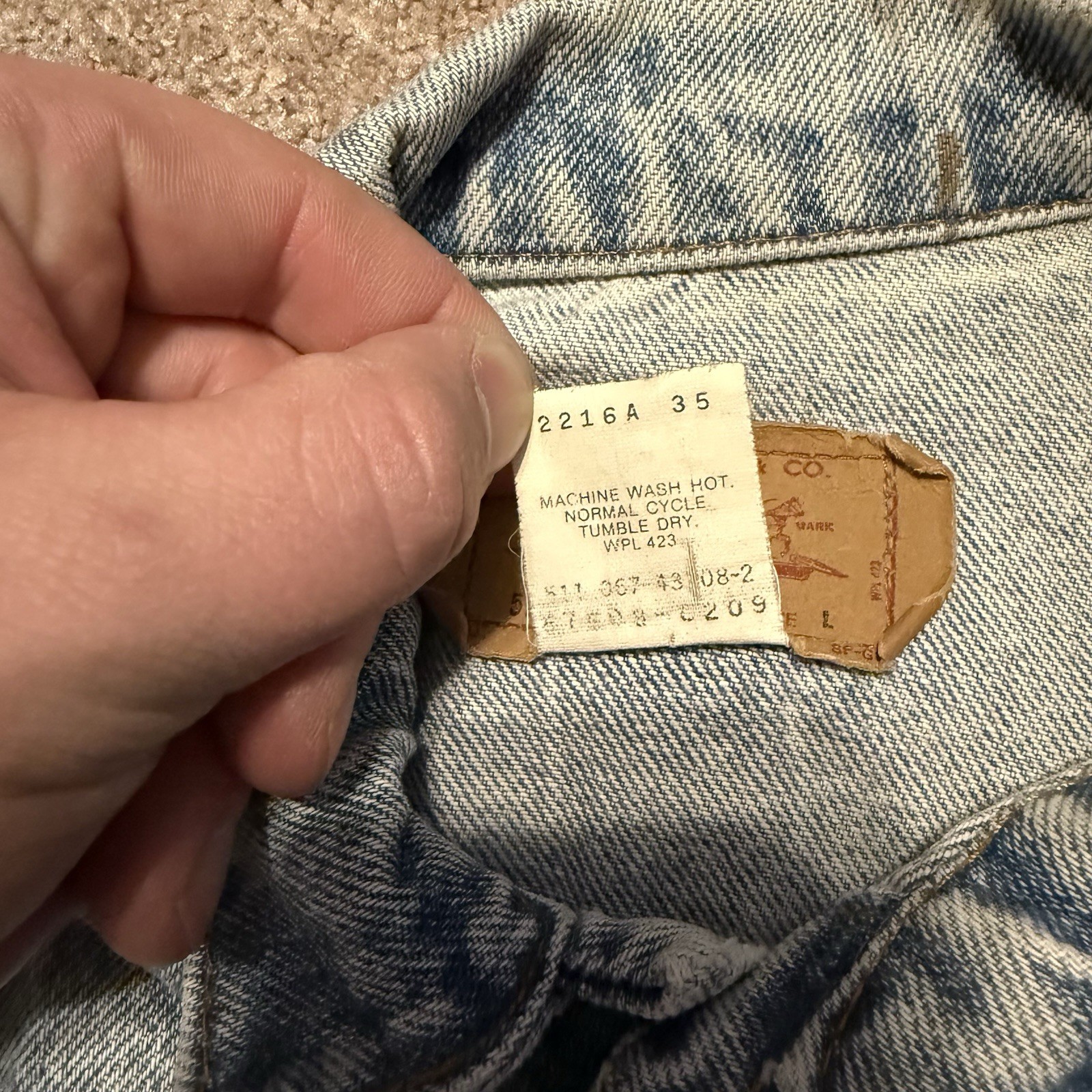 Vintage Levis Jacket Medium Acid Wash Denim Truckers Red Tag 57508-0209 USA