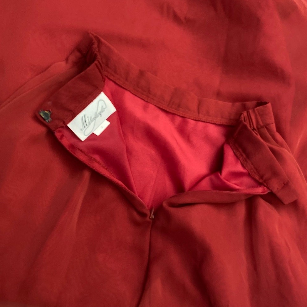 Michaelangelo Vintage Skirt Size 2 Red Flowy Sheer 90s Y2K Gothic Maxi Fairy