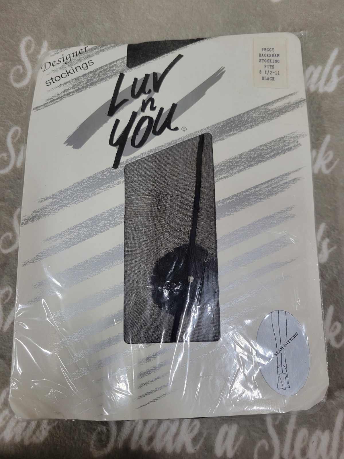Vintage 90’s Luv N You Floral Backseam Thigh High Stockings Size 8.5-11