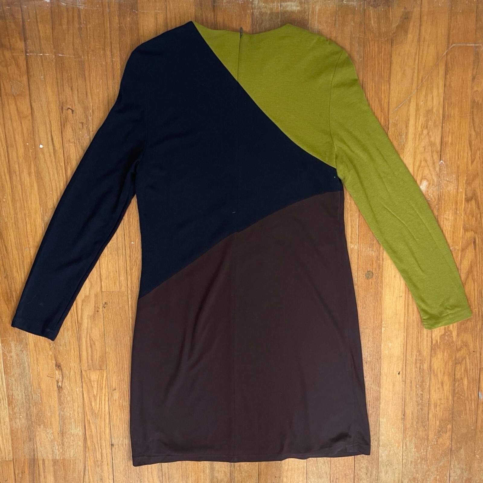 Vintage Fine Knit Dress Womens Size Medium 1990s Donna Ricco Color Block Sheath