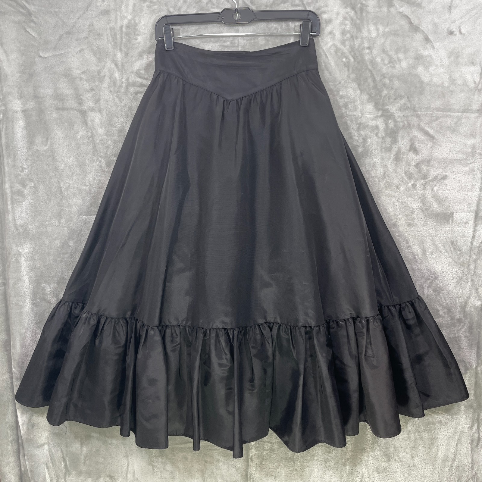 VTG 90s/Y2K Jessica McClintock Gunne Sport Skirt Size 9 Black Taffeta Satin USA