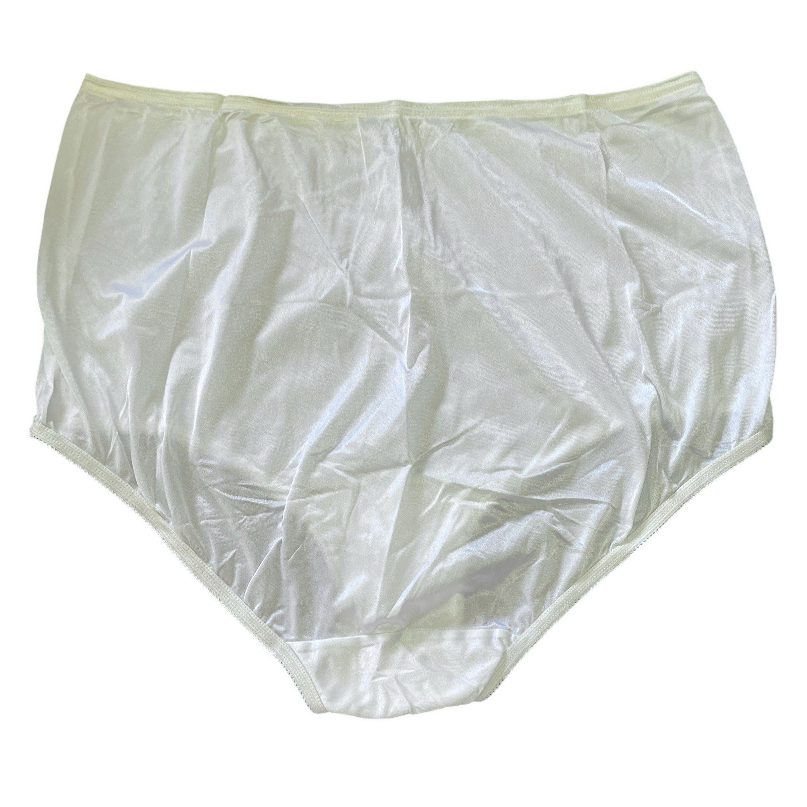 4 Vintage Vanity Fair Panties Nylon 6/42 Granny Brief Wide Gusset 15712 Ice Blue