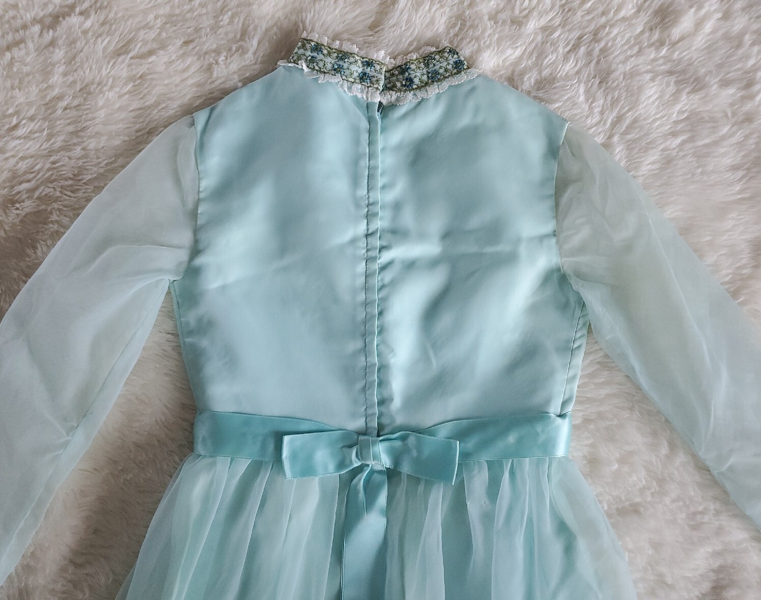 Vintage Dress 60’s Long Formal Wear Theatre Costume Mint Green Size Small 🇺🇸