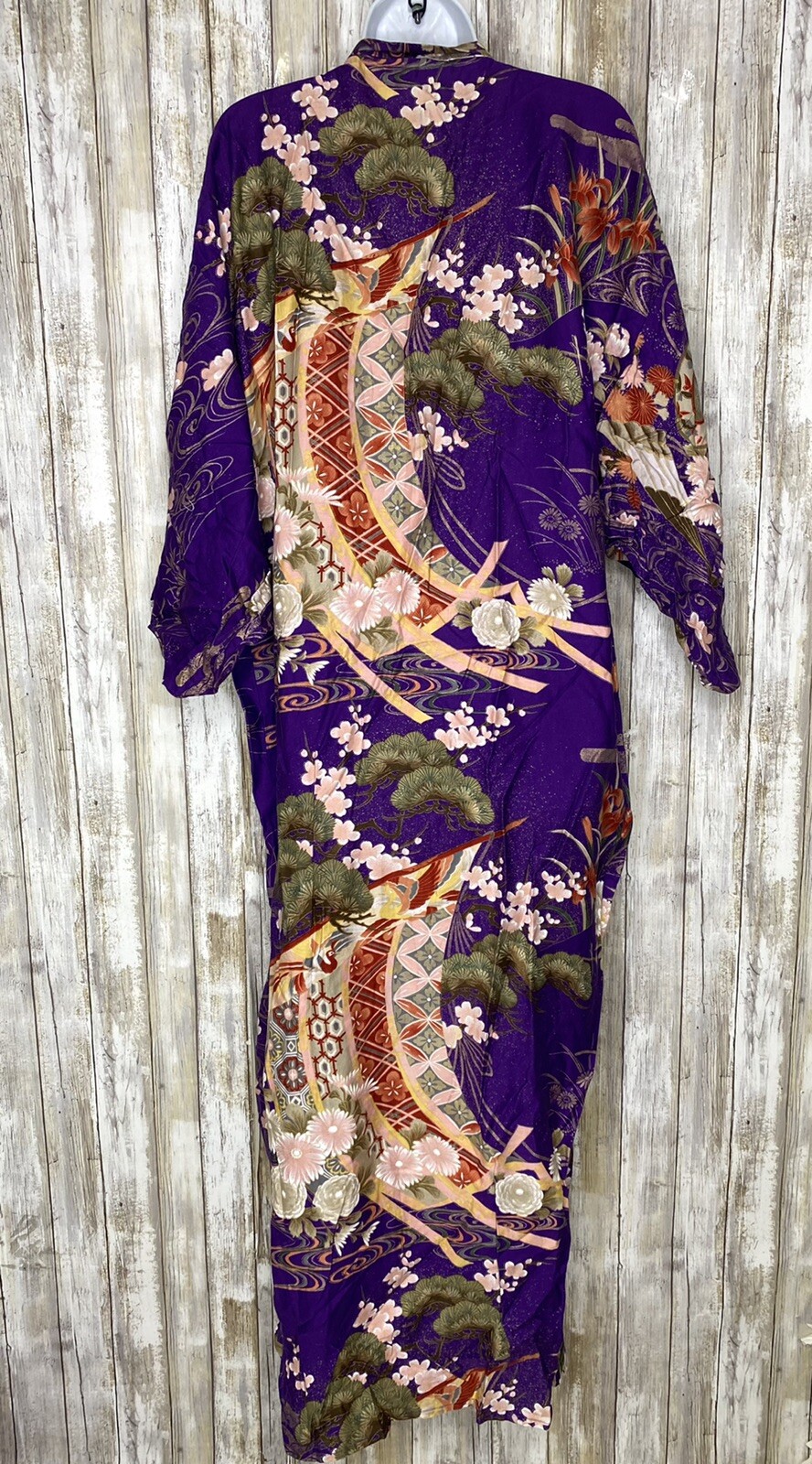 VTG Ichiban Kimono Robe Novelty Print Floral Jacket House Coat Lounge