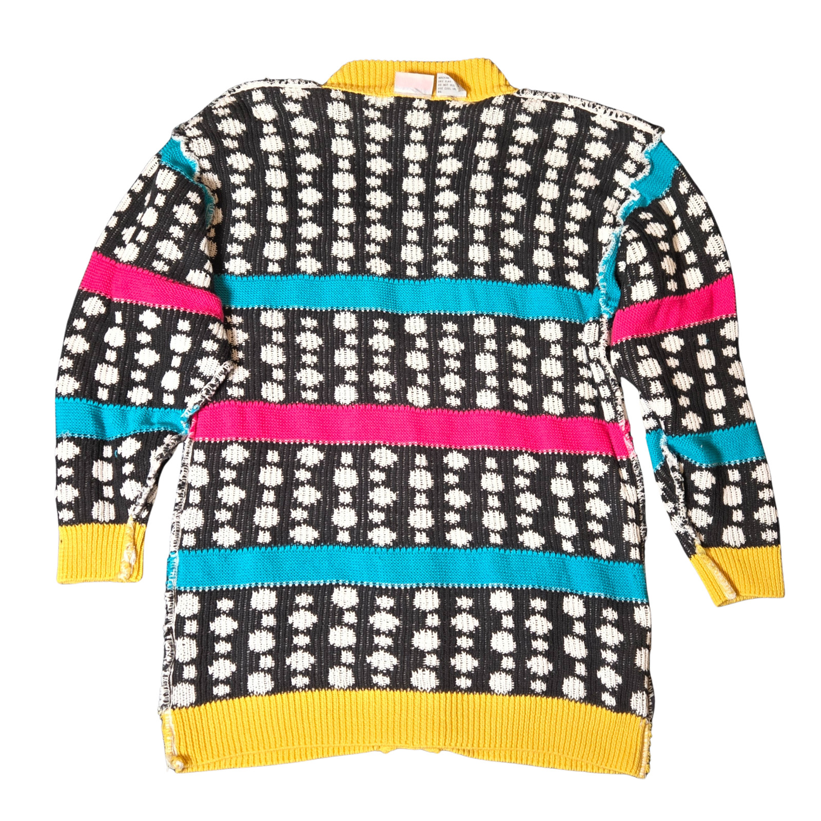 Vintage 1980s AVON FASHIONS 100% Cotton Polka Dot & Striped Cardigan Sweater