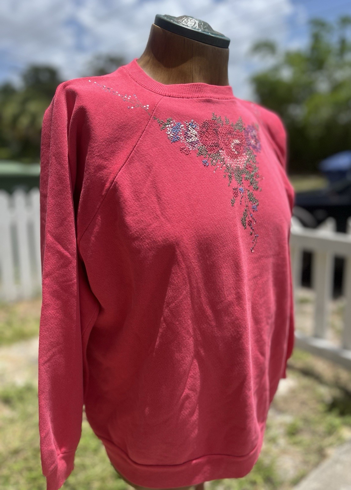 Vtg Grannycore Grandmacore 90s Women’s Crewneck Sweater Sz XL Made In USA