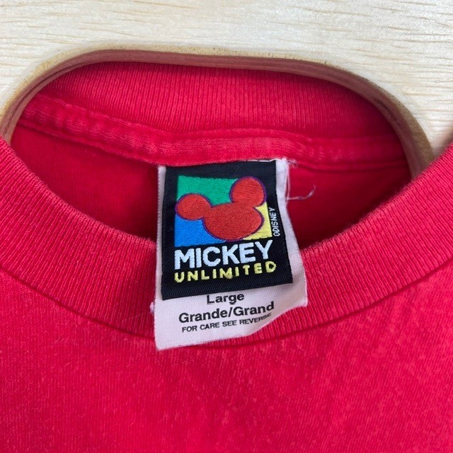 Vintage Mickey Unlimited Naples Beach Florida Red Cropped T-Shirt Size Large