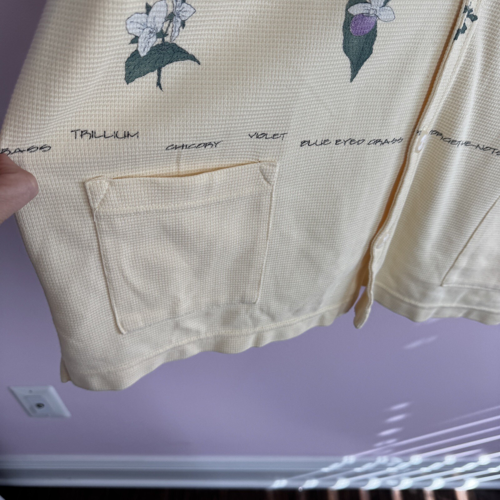Vintage Art Unlimited Size XXL Sportswear Cardigan Top Pockets Floral Garden