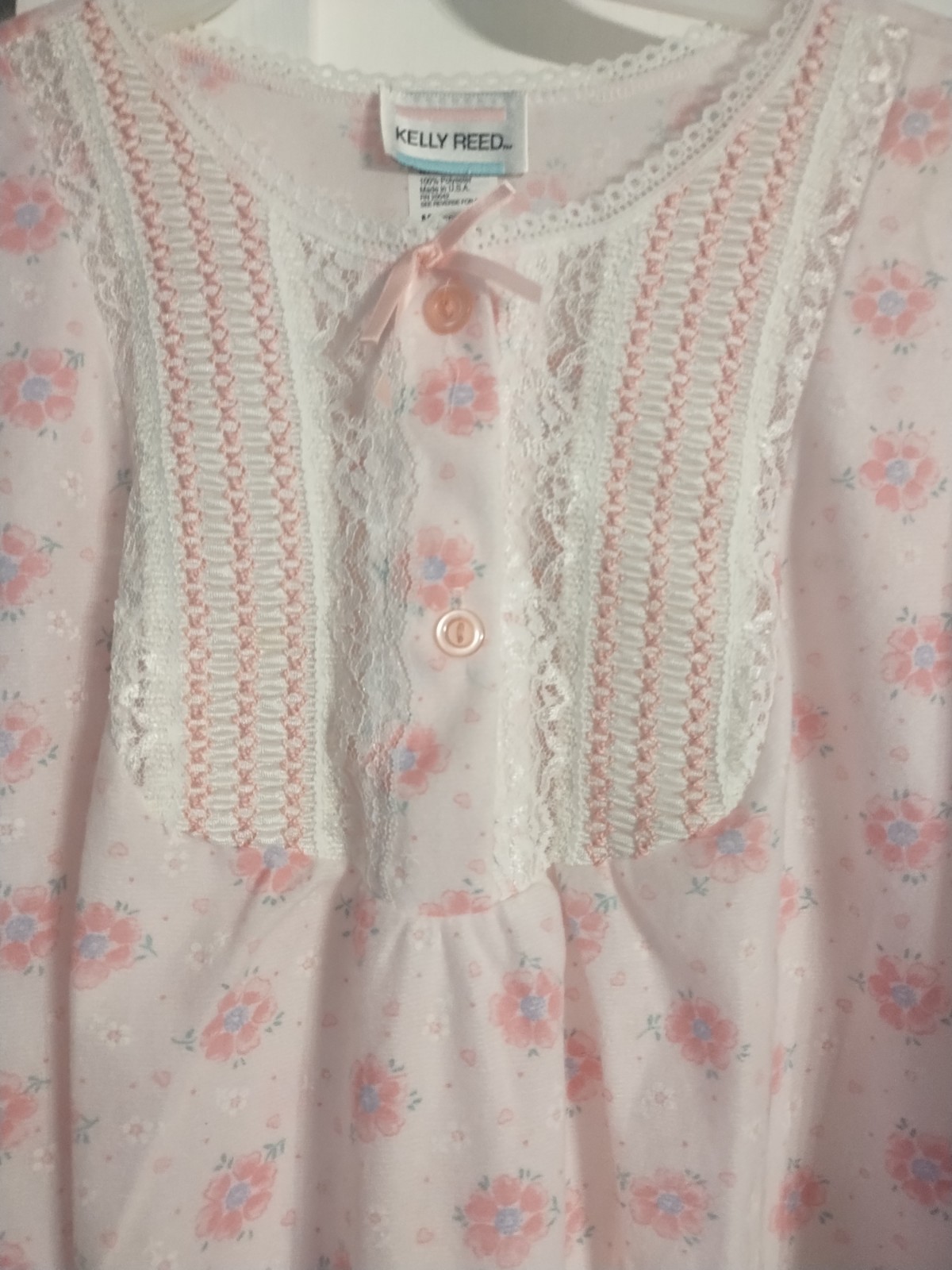 Grandma Vintage NWT Night Gown Granny Core Pink Med Gift Floral Kelly Reed 90s
