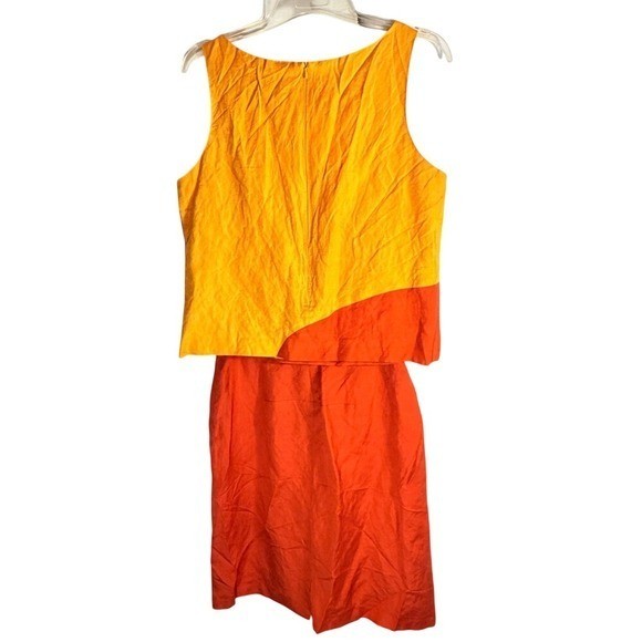 Vintage Harve Bernard Collection Vibrant Orange Yellow 2 pc skirtset size 14/12