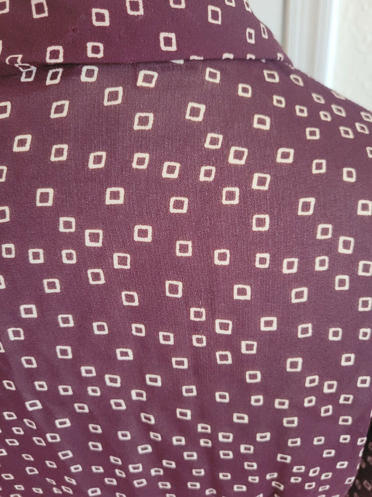Vintage Anne Klein II 90s Ruffle High Neck Blouse Sz 6 Burgandy Free shipping