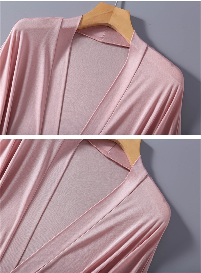 100silk Pajamas Women’s Thin Nightgown V-neck Tie Loungewear Nightdress Bathrobe
