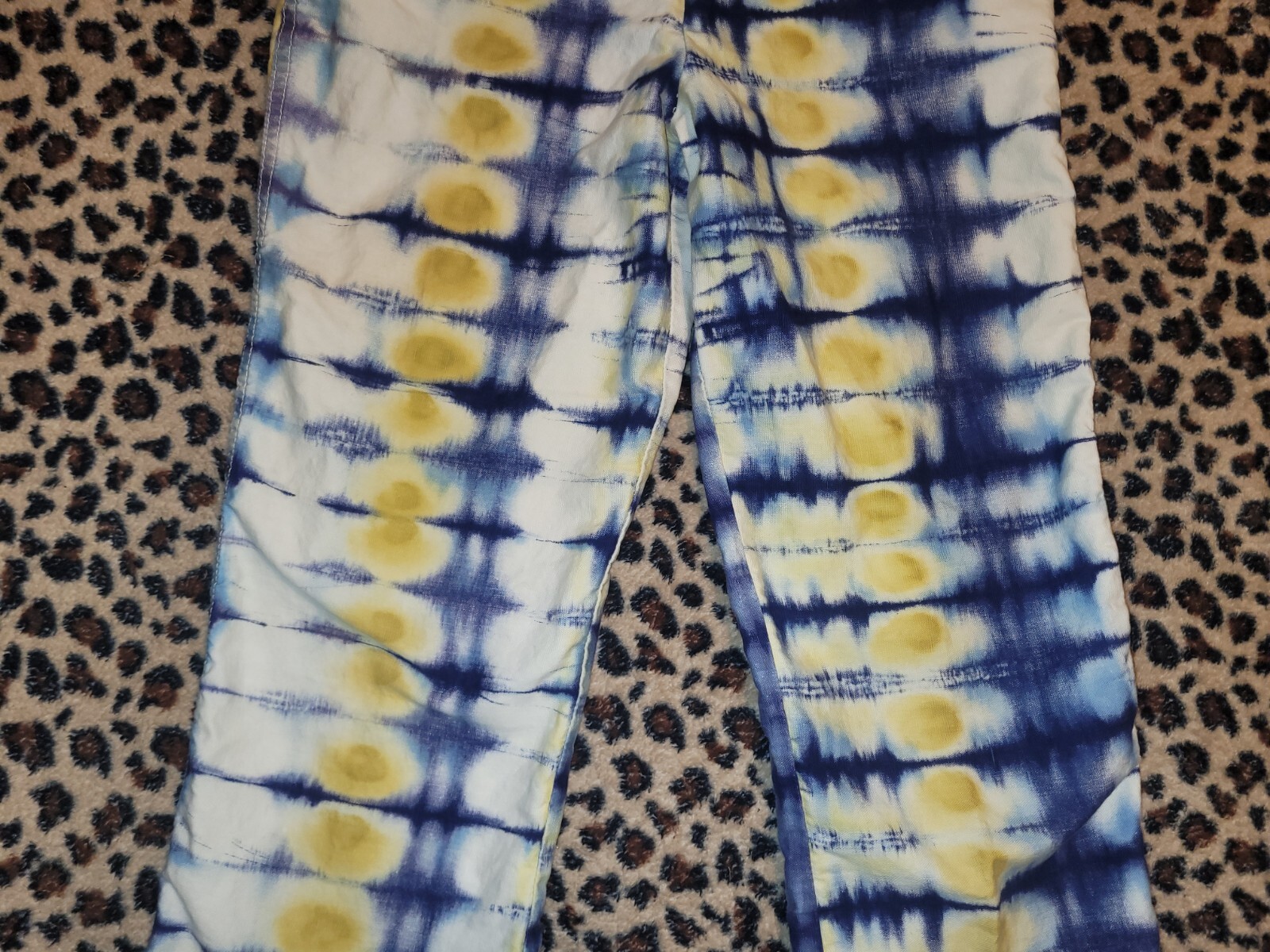Vintage Tie Dye Xtrovert 60s 70s 80s Pants Blue Yellow White
