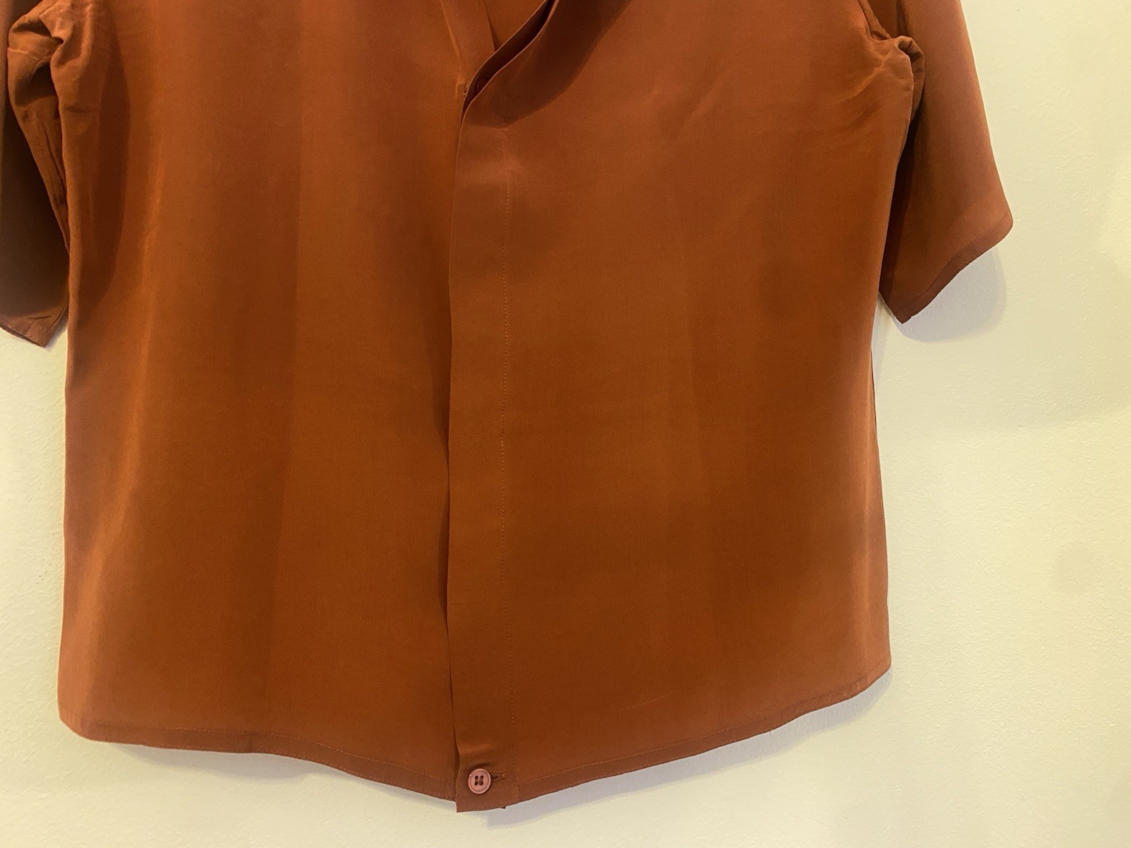 Garfinckel’s Vintage Silk Rust 2 Piece Co-ord Set_Pleated Skirt/Top, Size L