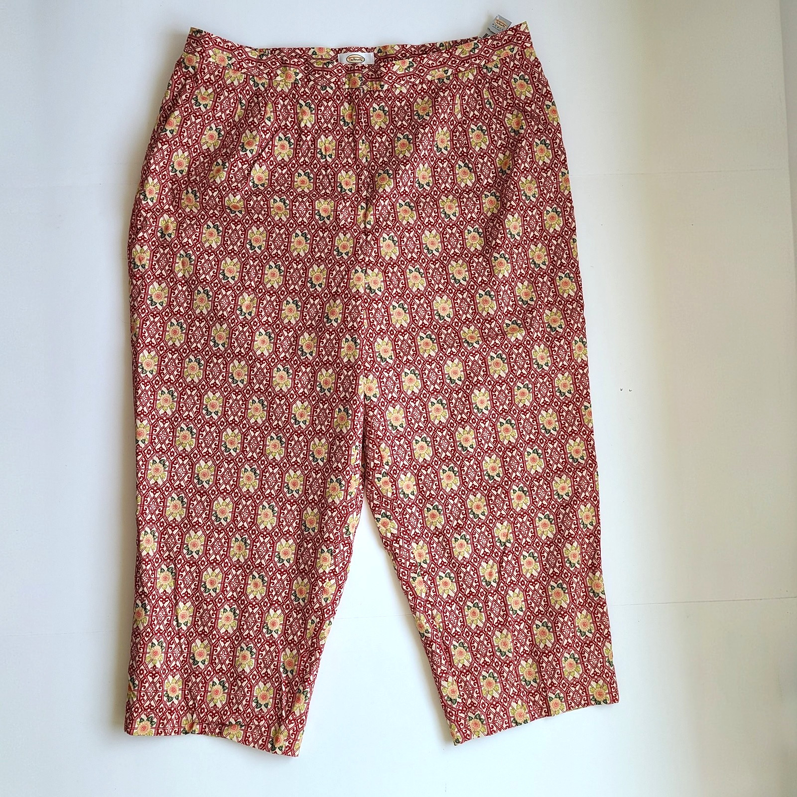 NWT Vintage Women’s Talbots Capri Pants Sz 22WP Petite Cotton Cropped Floral